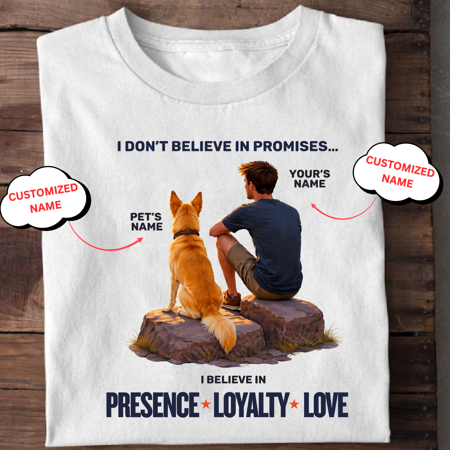 CUSTOMIZATION-I BELIEVE IN LOYALTY(PET LOVER)-PREMIUM MAN CLASSIC T-SHIRT