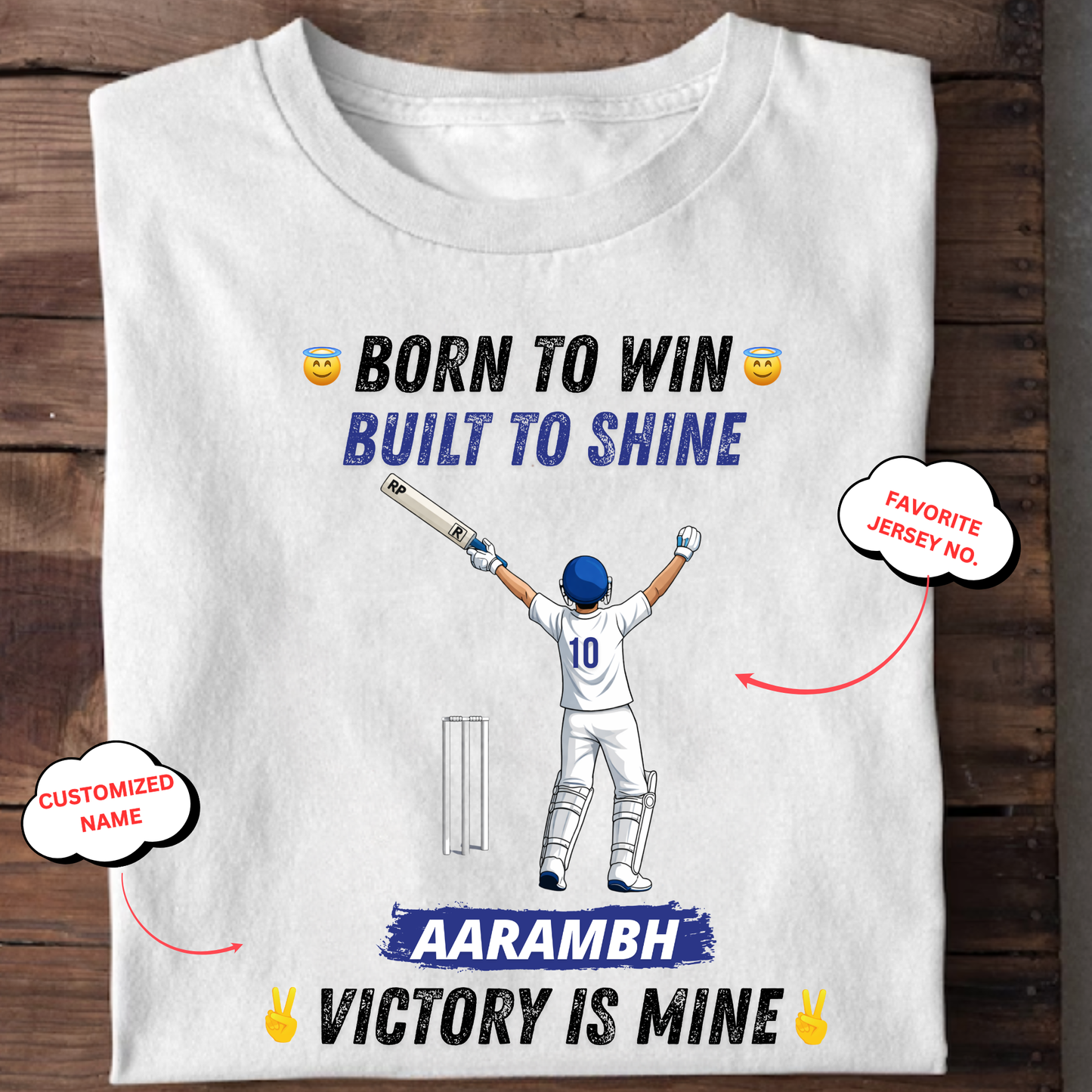 CUSTOMIZATION-BORN TO WIN, BUILT TO SHINE-CLASSIC T-SHIRT