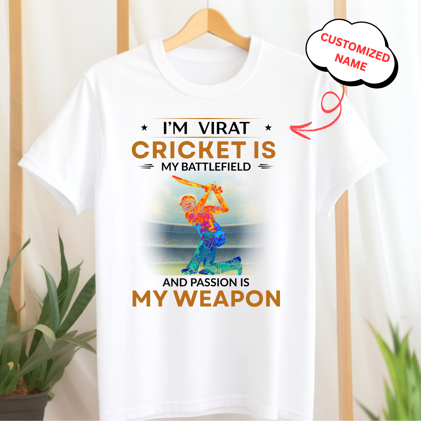 CUSTOMIZED- CRICKET IS MY BATTLEFIELD CLASSIC T-SHIRT