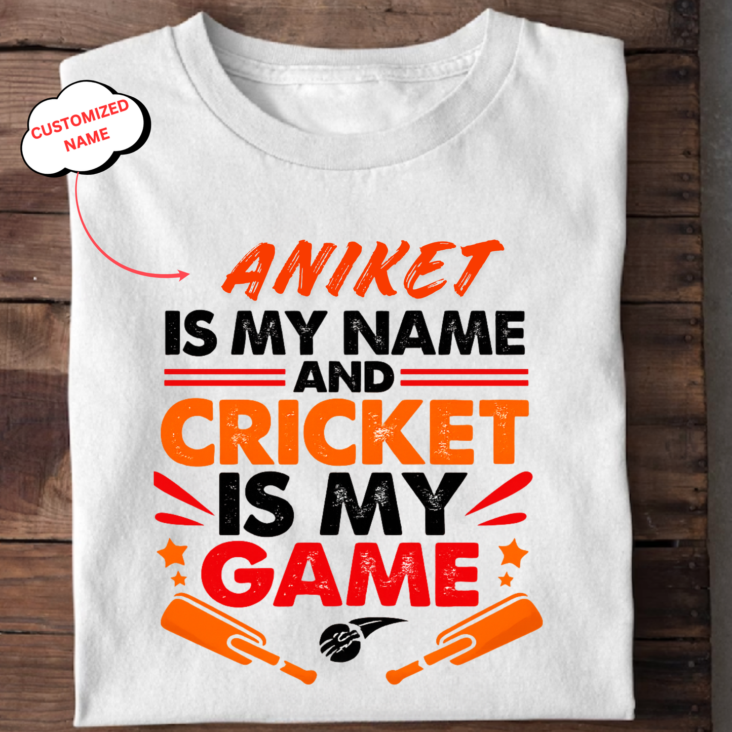CUSTOMIZATION-CRICKET IS MY GAME-CLASSIC T-SHIRT