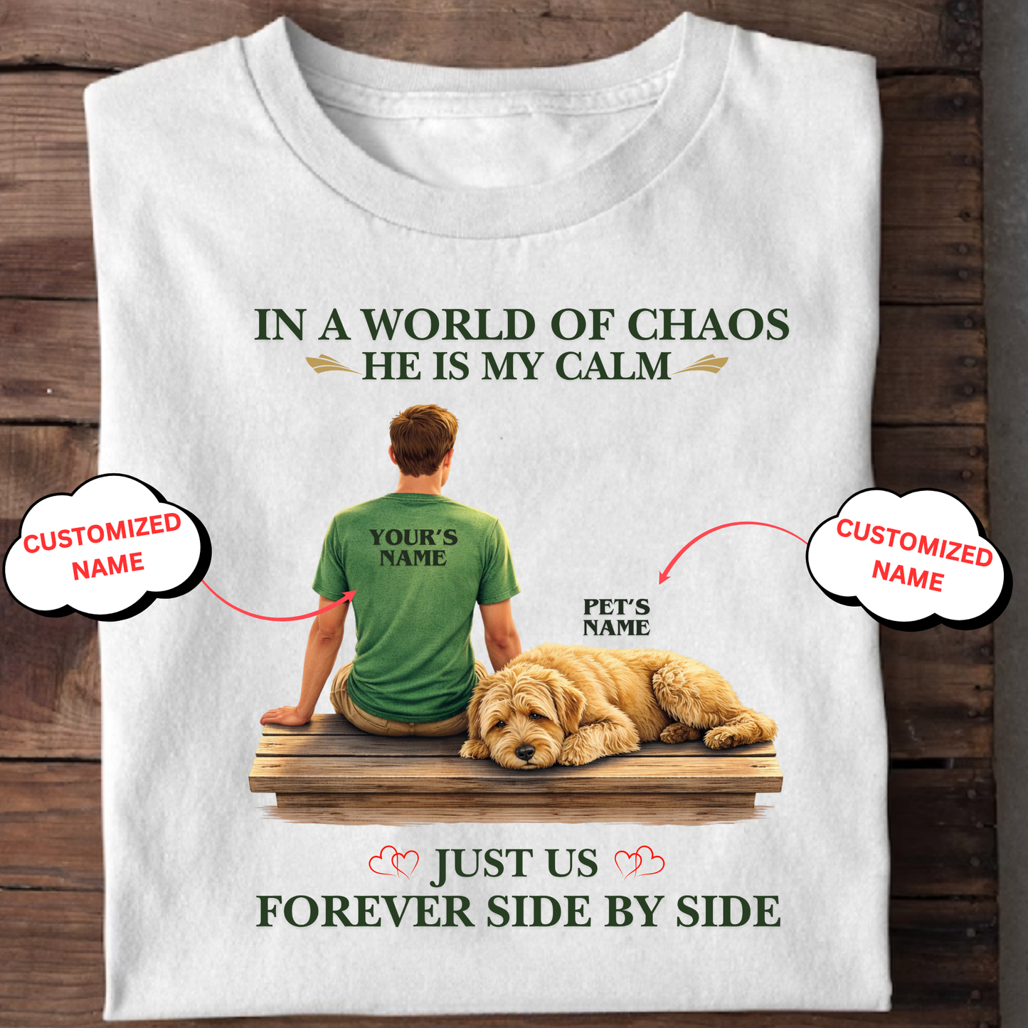 CUSTOMIZATION-HE IS MY CALM(PET LOVER)-PREMIUM MAN CLASSIC T-SHIRT