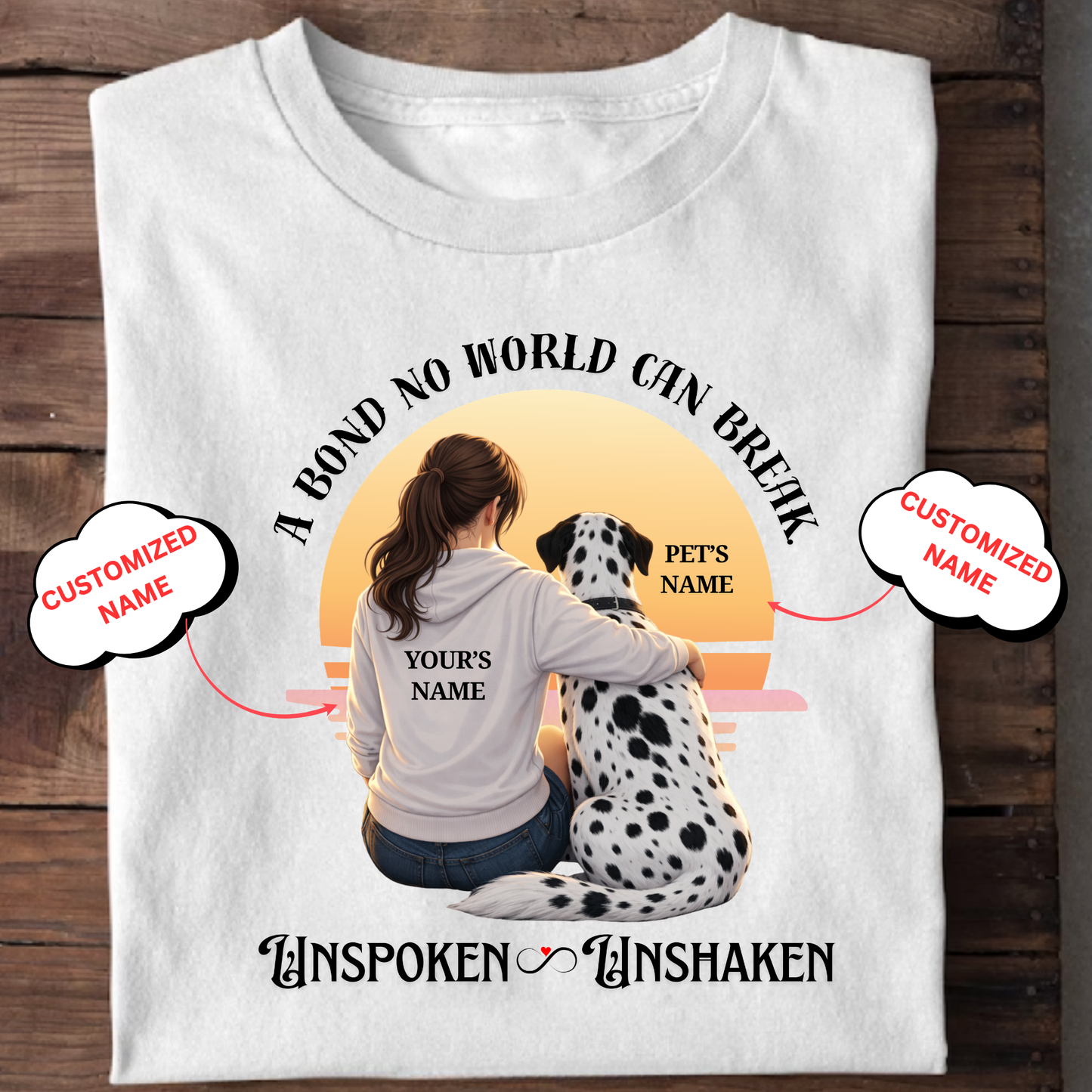 CUSTOMIZATION-UNSPOKEN,UNSHAKEN (PET LOVER)-PREMIUM WOMAN CLASSIC T-SHIRT