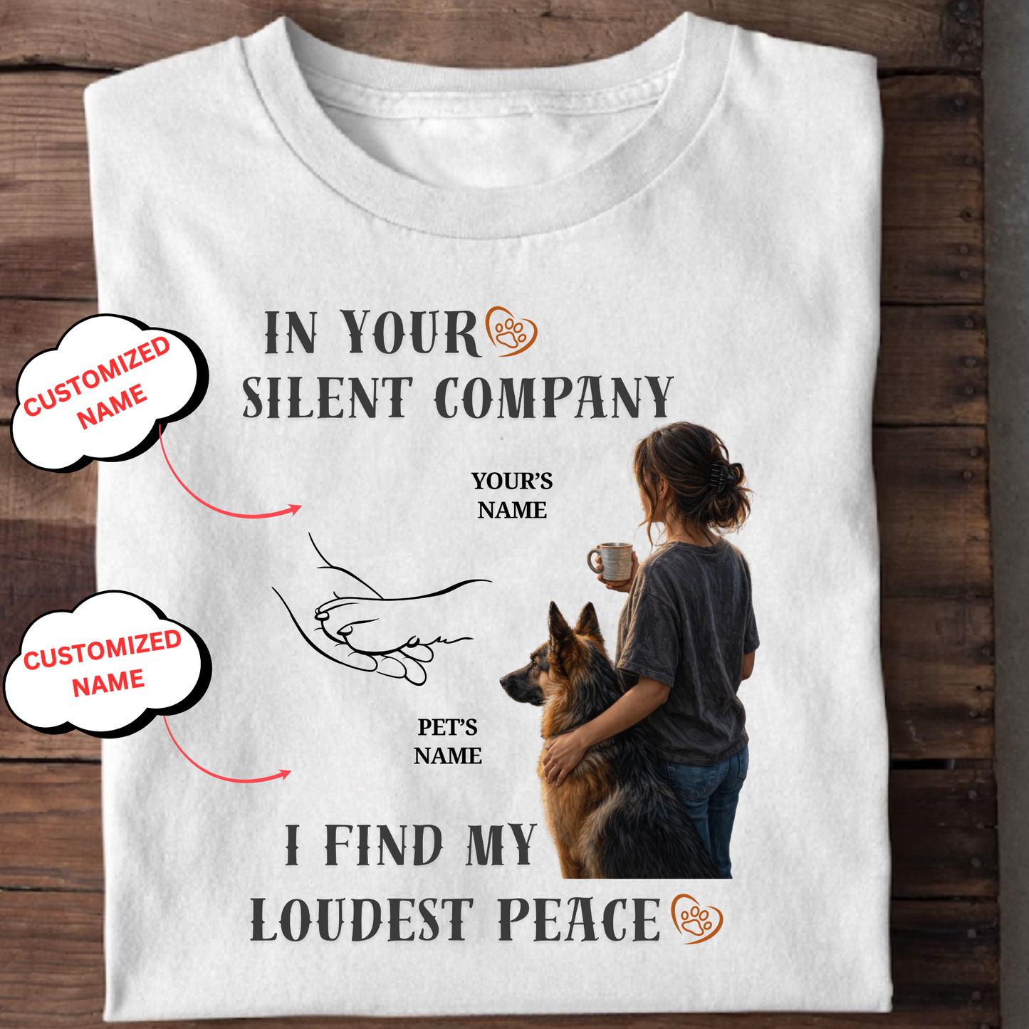 CUSTOMIZATION-I FIND MY LOUDEST PEACE (PET LOVER)-PREMIUM WOMAN CLASSIC T-SHIRT