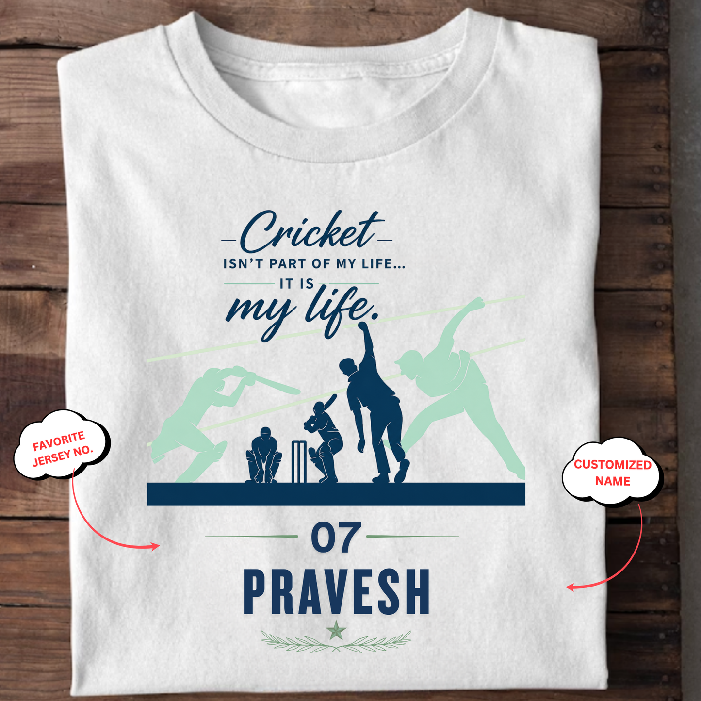CUSTOMIZATION-CRICKET IS MY LIFE-CLASSIC T-SHIRT