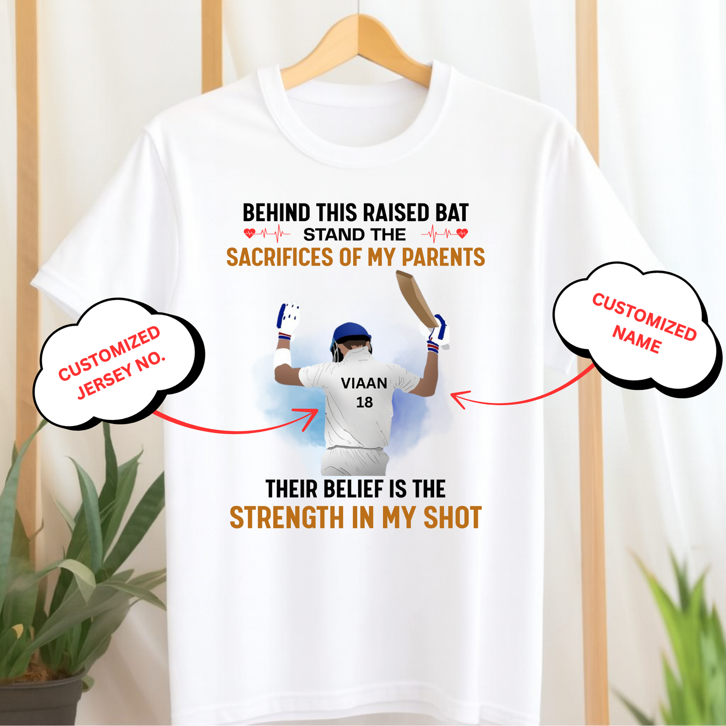 CUSTOMIZED-STRENGTH IN MY SHOT (CRICKET) CLASSIC T-SHIRT