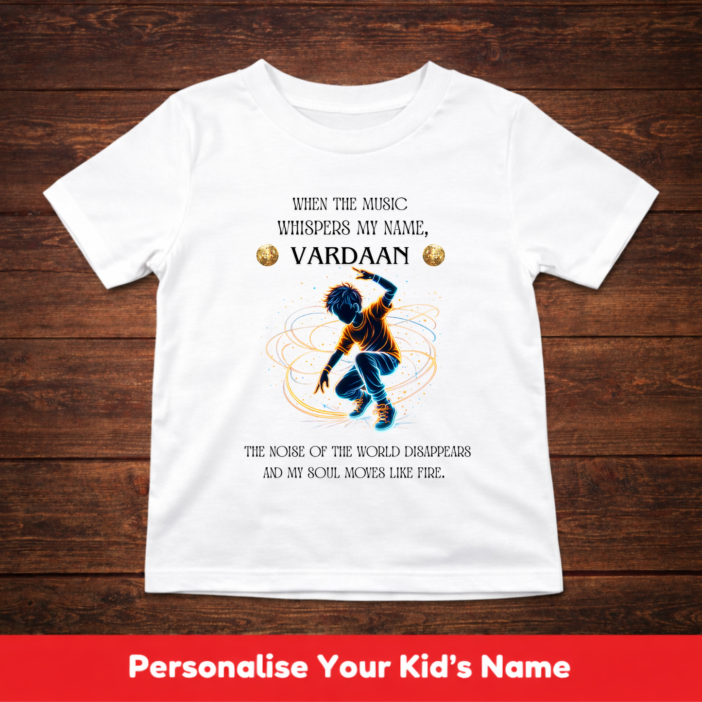 CUSTOMIZED-SOUL MOVES LIKE FIRE(DANCE)-BOY KIDS T-SHIRT