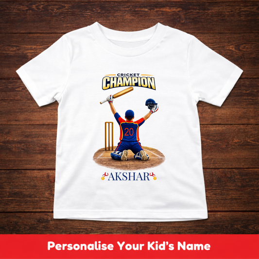 CUSTOMIZED-CRICKET CHAMPION(CRICKET)-KIDS T-SHIRT
