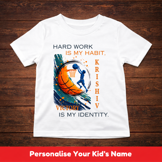 CUSTOMIZED-VICTORY IS MY IDENTITY(BASKETBALL)-BOY KIDS T-SHIRT