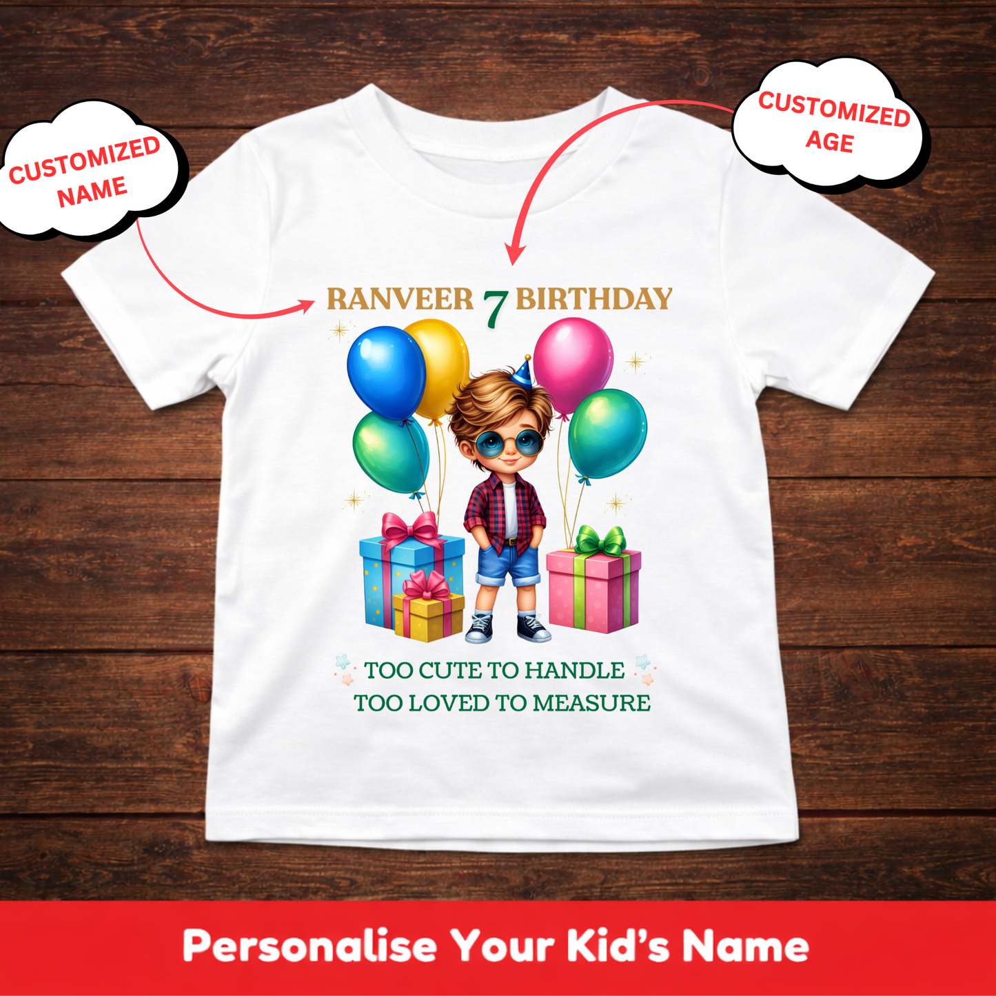 CUSTOMIZATION BOY'S T-SHIRT-TOO CUTE TO HANDLE