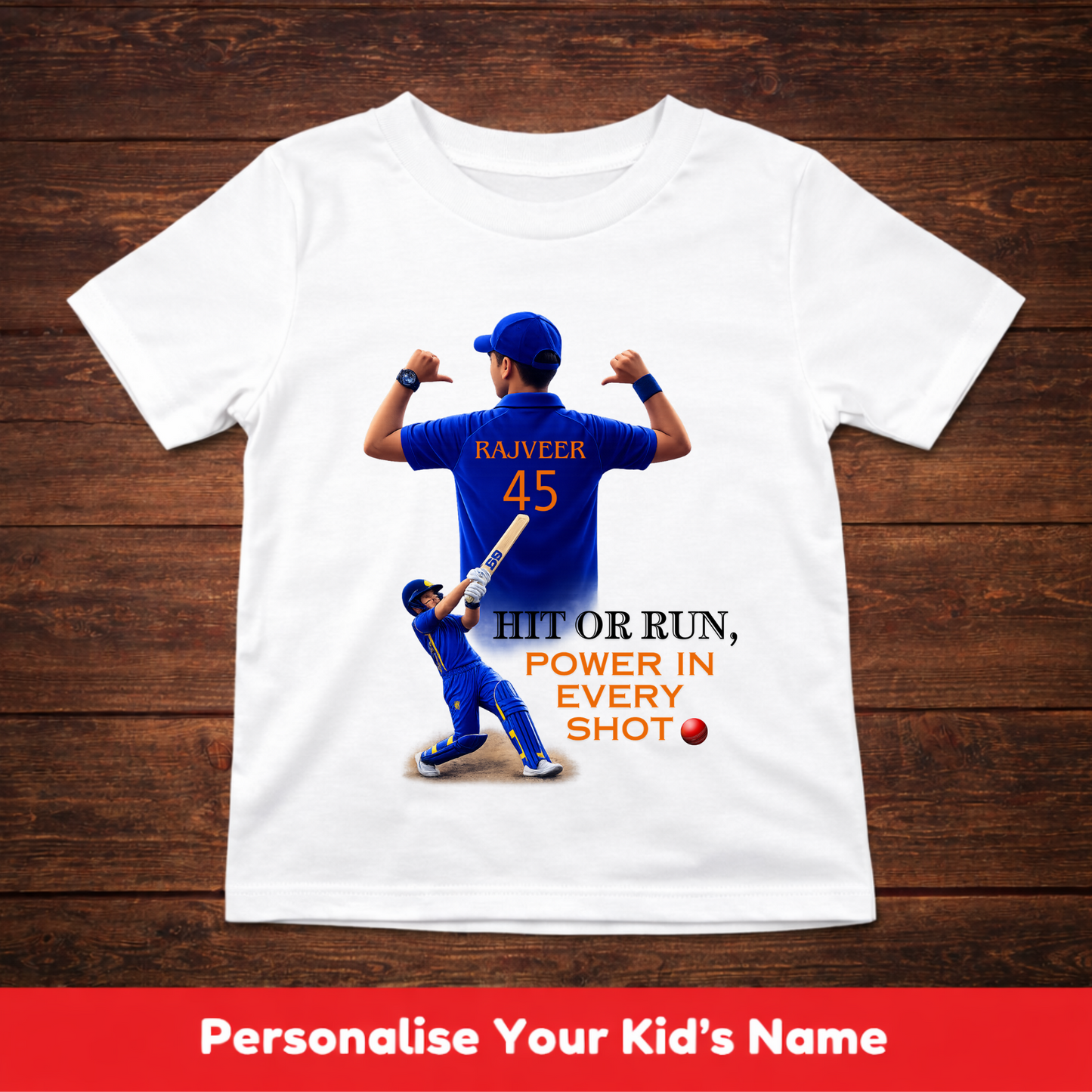 CUSTOMIZED-HIT OR RUN(CRICKET)-KIDS T-SHIRT