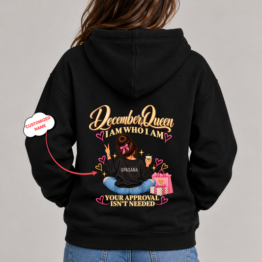 CUSTOMIZED-DECEMBER QUEEN CLASSIC HOODIE BACK PRINT